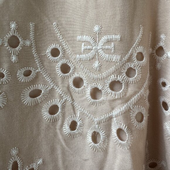 NWT Sam Edelman Short Sleeve Tan Eyelet Button Front Shirtdress in Women's 16 - Picture 8 of 16